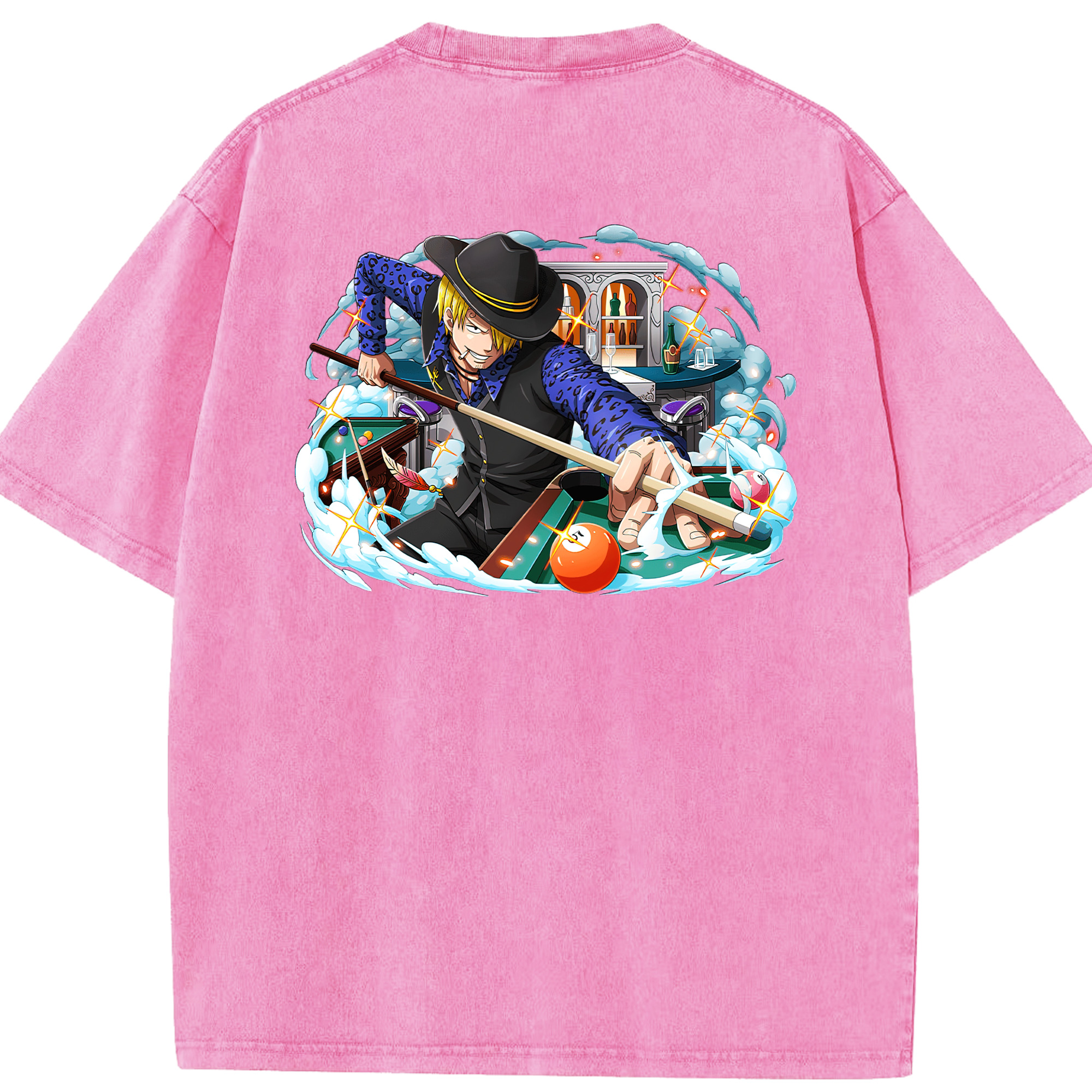 ワンピース サンジ ONE PIECE Sanji 綿100% ヴィンテージ風 半袖Tシャツ（背面プリント）